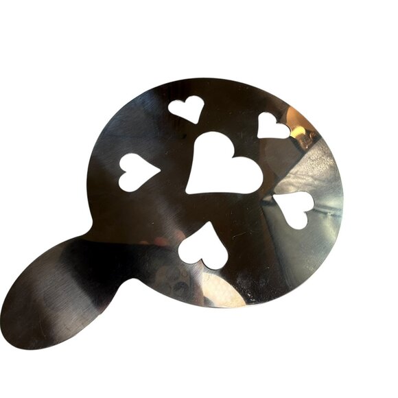 Crate and Barrel Cupcake / Cake Stencil, Stainless Steel. Hearts Valentine's Day - Picture 2 of 7